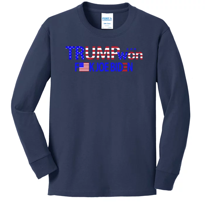 Trump Won F Biden Kids Long Sleeve Shirt