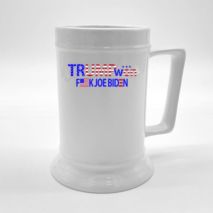 Trump Won F Biden Front & Back Beer Stein