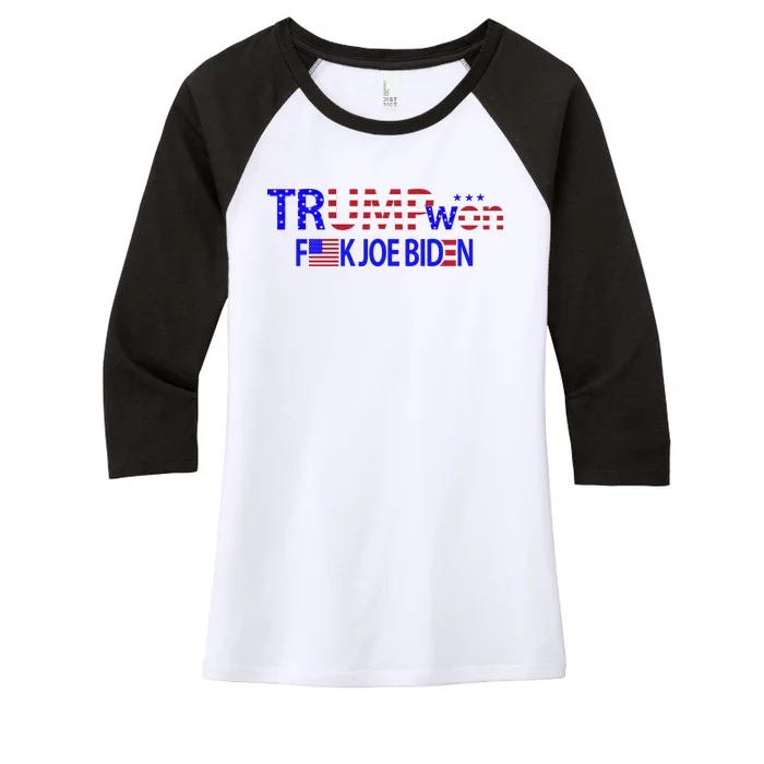 Trump Won F Biden Women's Tri-Blend 3/4-Sleeve Raglan Shirt