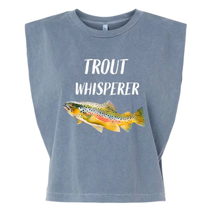 Trout Whisperer Fishing Rainbow Trout Garment-Dyed Women's Muscle Tee