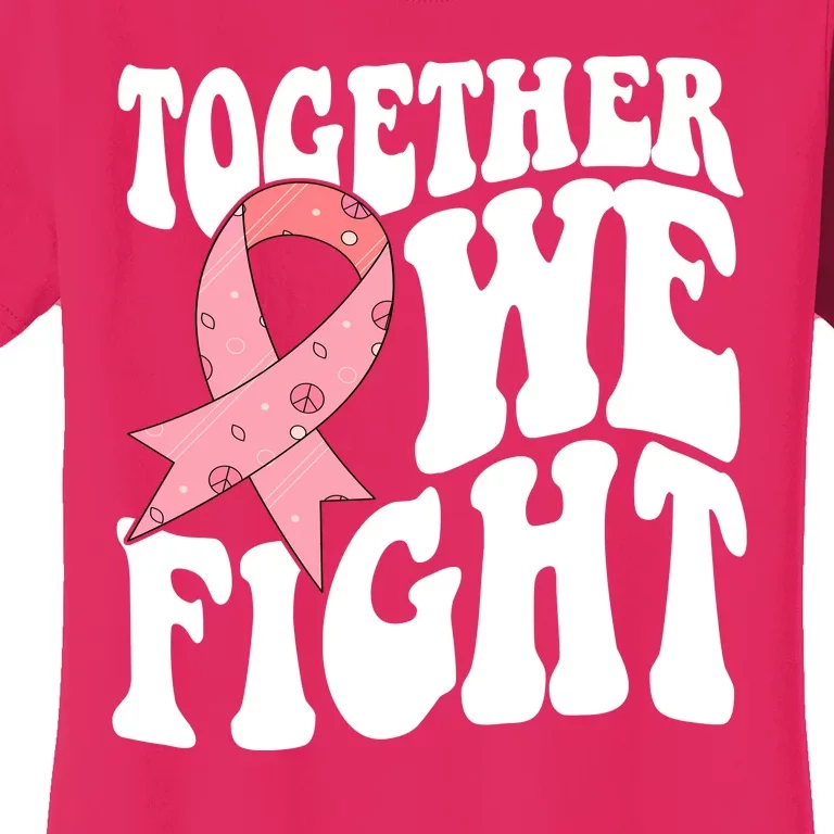 Together We Fight Breast Cancer Retro Women's T-Shirt