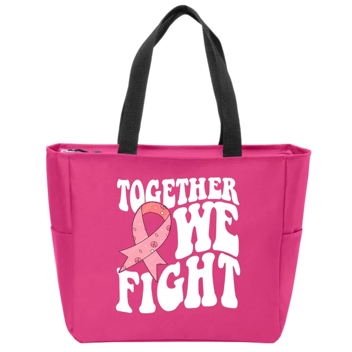 Together We Fight Breast Cancer Retro Zip Tote Bag