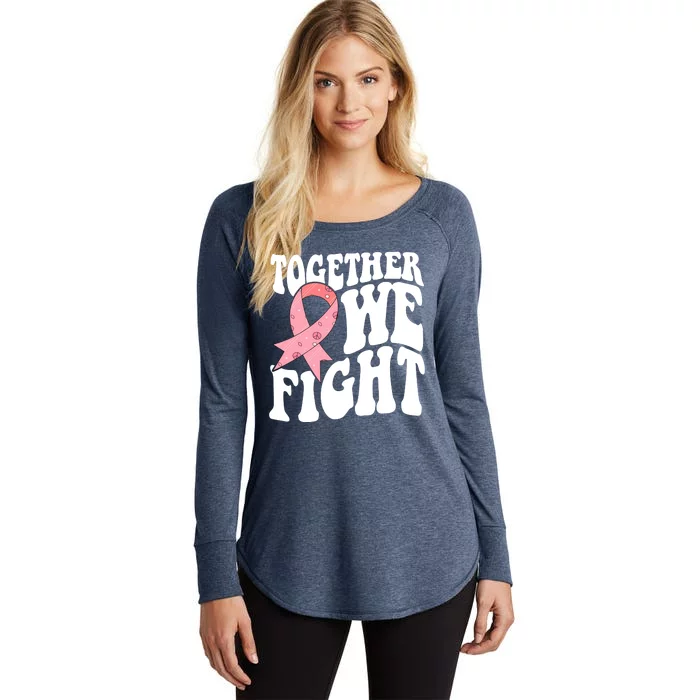 Together We Fight Breast Cancer Retro Women's Perfect Tri Tunic Long Sleeve Shirt