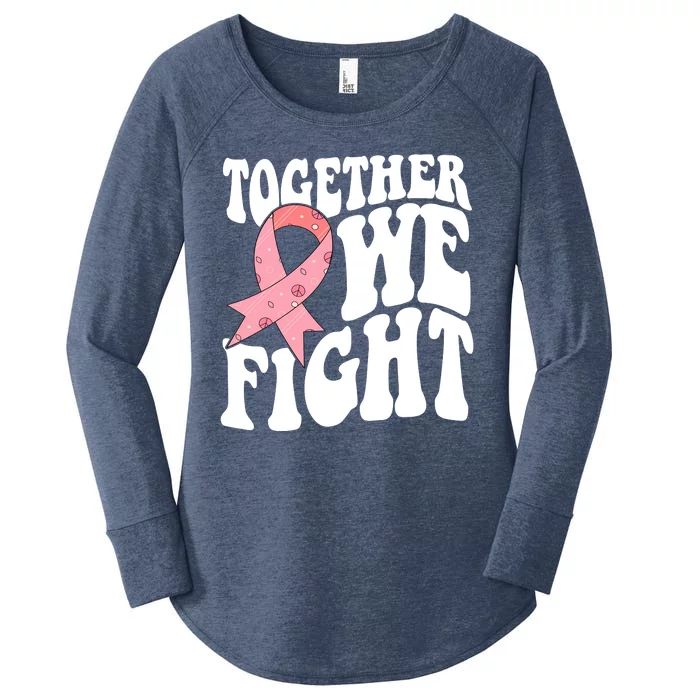 Together We Fight Breast Cancer Retro Women's Perfect Tri Tunic Long Sleeve Shirt