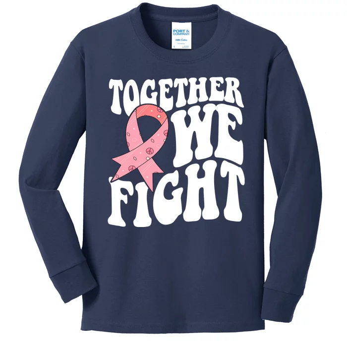 Together We Fight Breast Cancer Retro Kids Long Sleeve Shirt