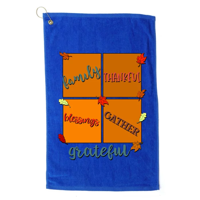 Thanksgiving Words Family Thankful Blessings Gather Meaningful Gift Platinum Collection Golf Towel