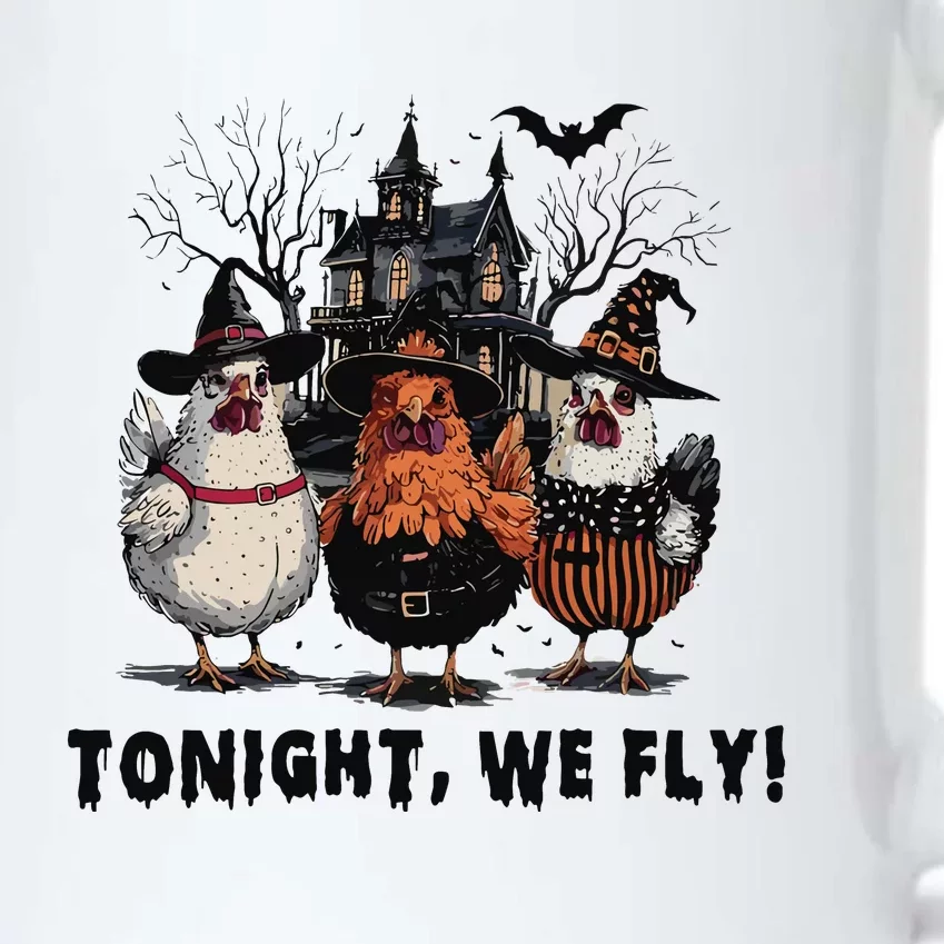 Tonight We Fly Funny Chicken Halloween Spooky Season Black Color Changing Mug