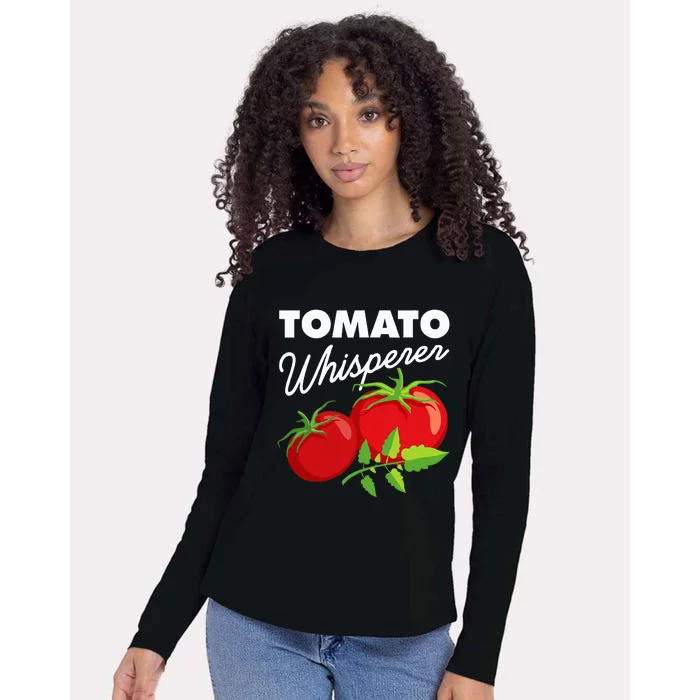 Tomato Whisperer Funny Vegan Farmer Garden Farm Lover Outfit Womens Cotton Relaxed Long Sleeve T-Shirt