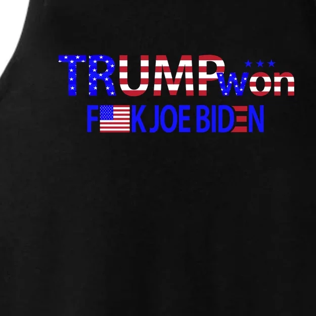 Trump Won F Joe Biden Ladies Tri-Blend Wicking Tank