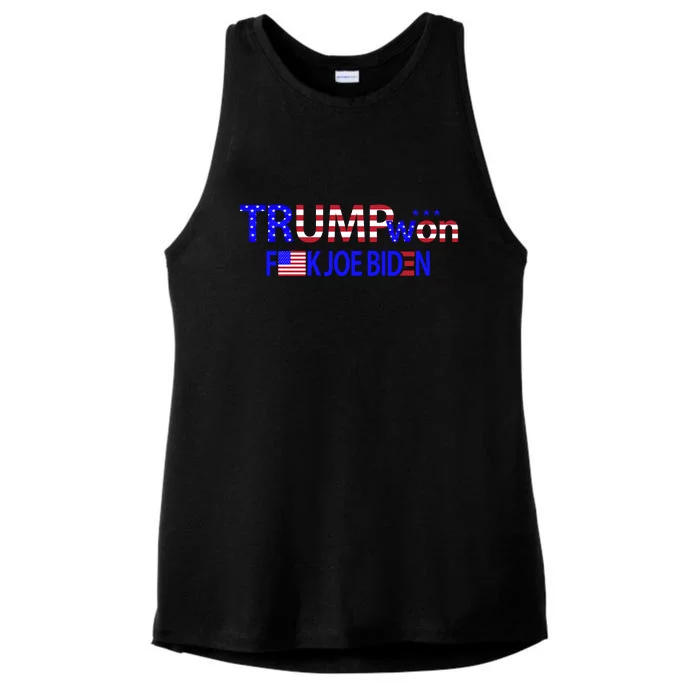 Trump Won F Joe Biden Ladies Tri-Blend Wicking Tank