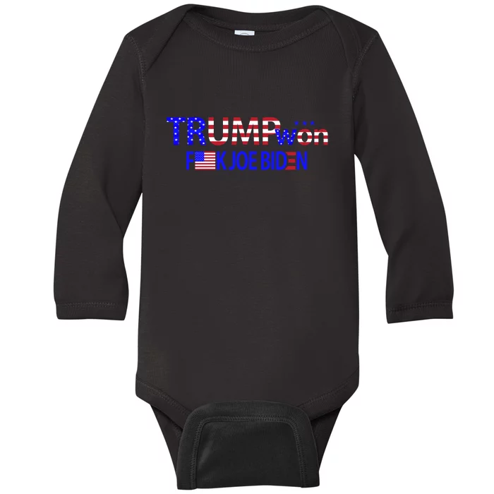 Trump Won F Joe Biden Baby Long Sleeve Bodysuit