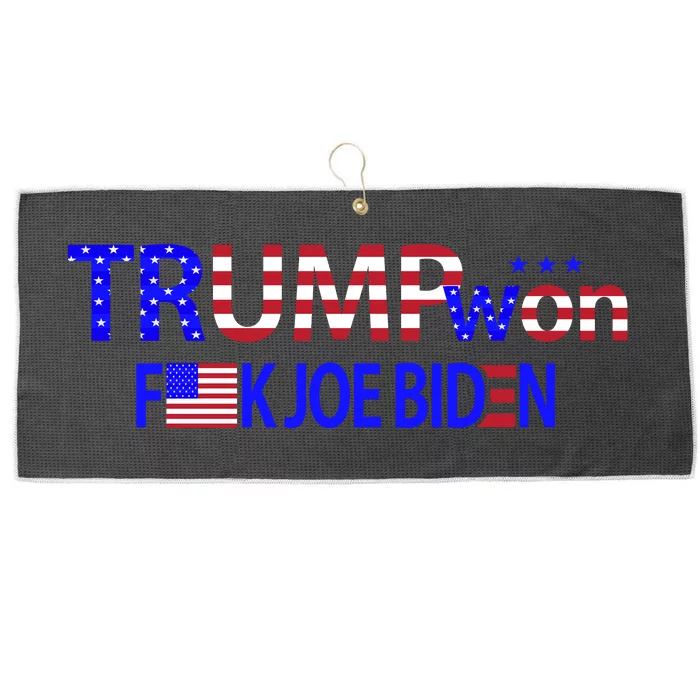 Trump Won F Joe Biden Large Microfiber Waffle Golf Towel