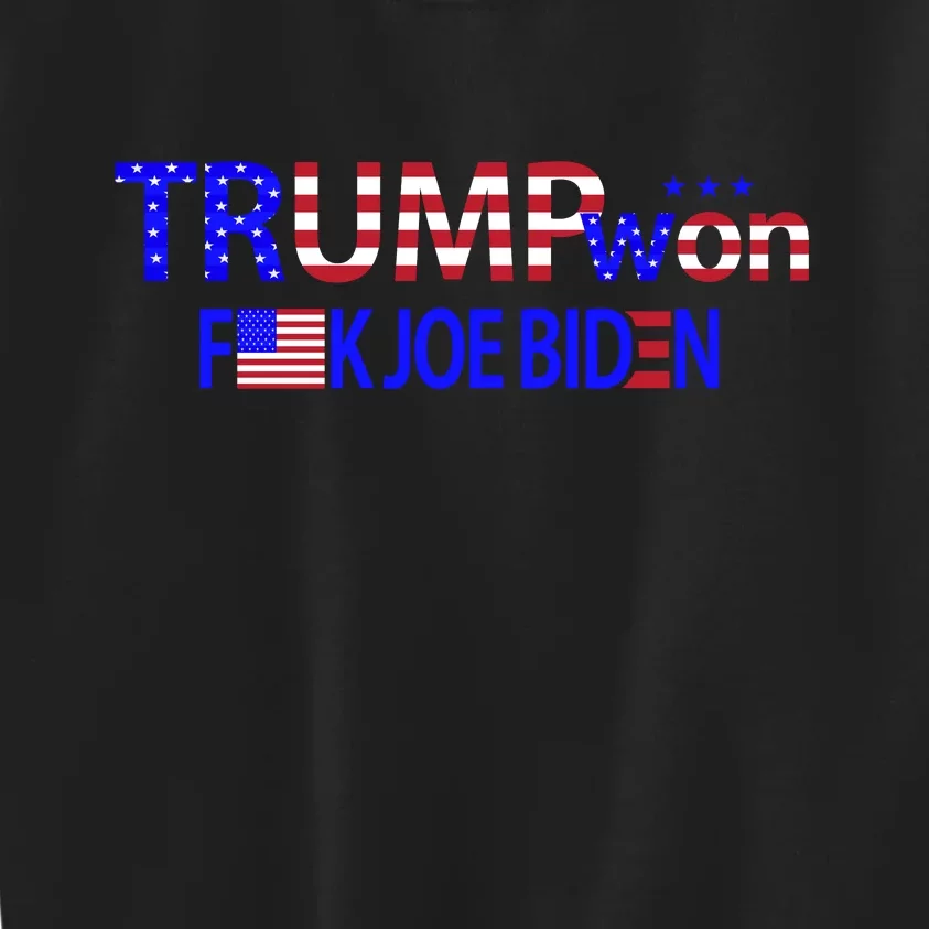 Trump Won F Joe Biden Kids Sweatshirt