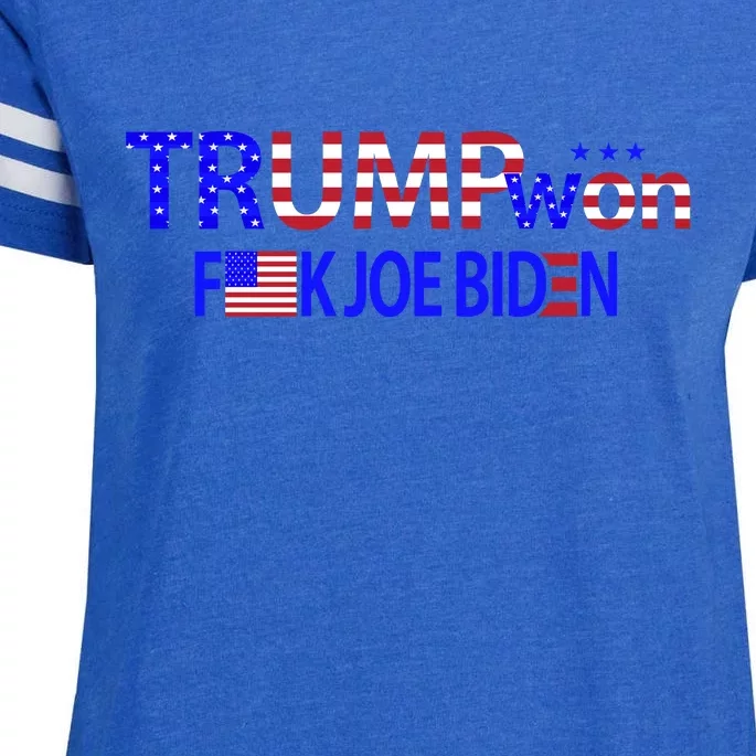 Trump Won F Joe Biden Enza Ladies Jersey Football T-Shirt