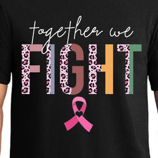 Together We Fight Breast Cancer Awareness Pink Ribbon Pajama Set