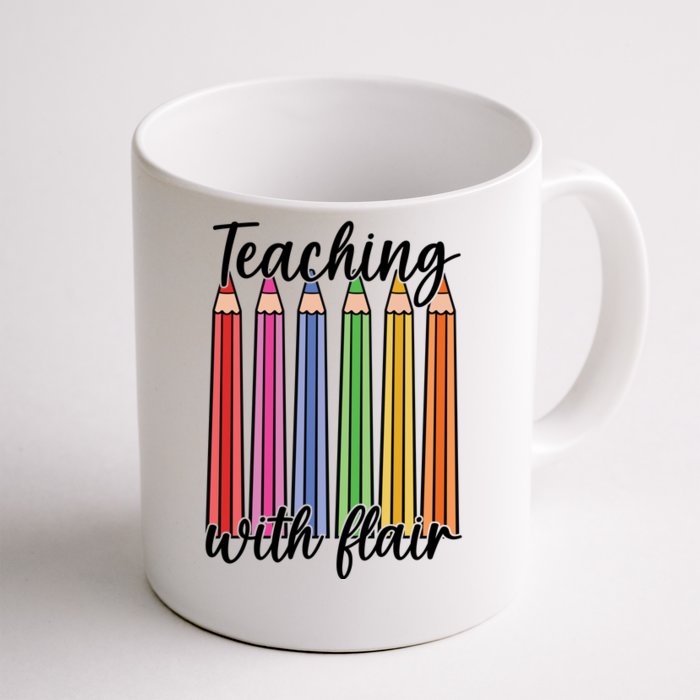 Teaching With Flair Colorful Pencil School Front & Back Coffee Mug