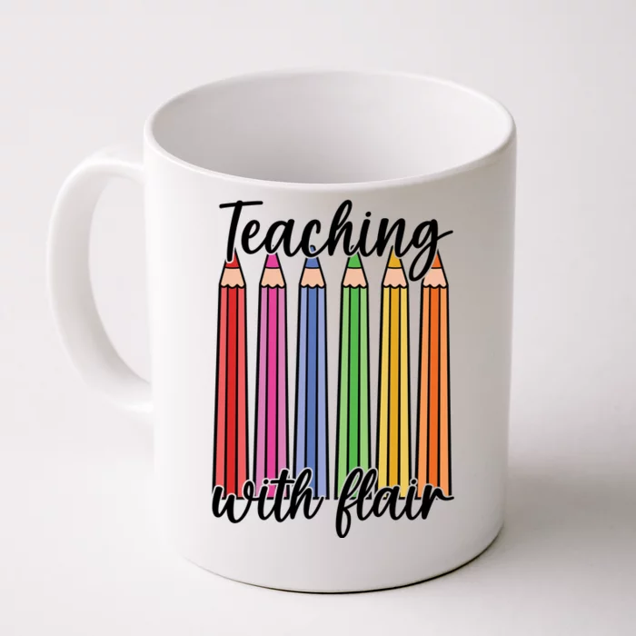 Teaching With Flair Colorful Pencil School Front & Back Coffee Mug