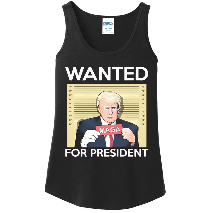 Trump Wanted For President Ladies Essential Tank