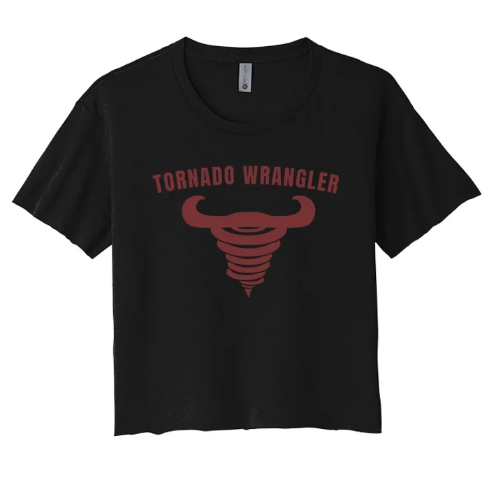 Tornado Wrangler Funny Design Women's Crop Top Tee