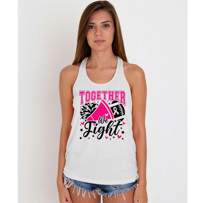 Together We Fight Breast Cancer Awareness Pink Ribbon Women's Knotted Racerback Tank