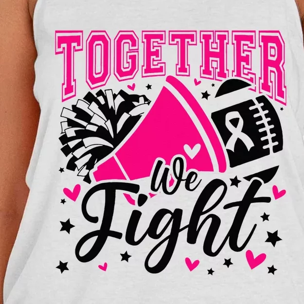 Together We Fight Breast Cancer Awareness Pink Ribbon Women's Knotted Racerback Tank