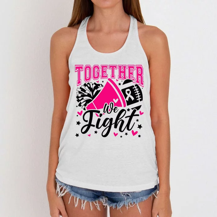 Together We Fight Breast Cancer Awareness Pink Ribbon Women's Knotted Racerback Tank