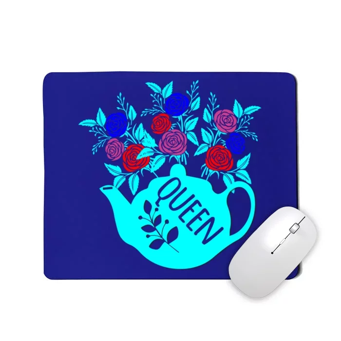 Teapot With Floral Bouquet Queen For Wonder Grandma Or Mom Gift Mousepad