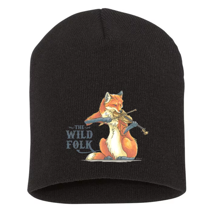 The Wild Folk Fox On Fiddle Short Acrylic Beanie