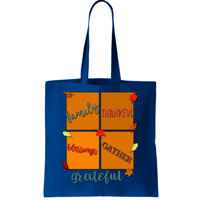 Thanksgiving Words Family Thankful Blessings Gather Gift Tote Bag