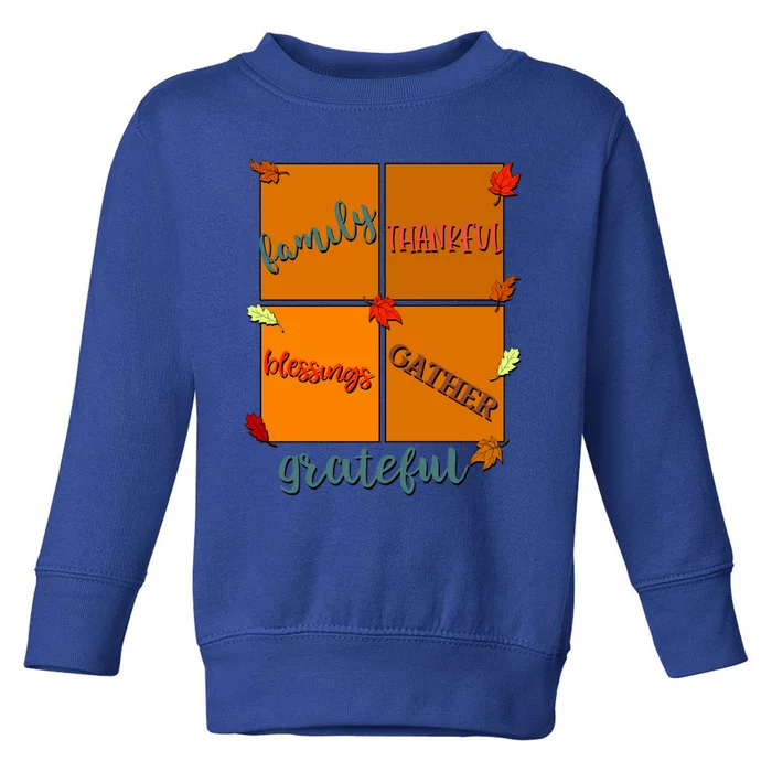 Thanksgiving Words Family Thankful Blessings Gather Gift Toddler Sweatshirt