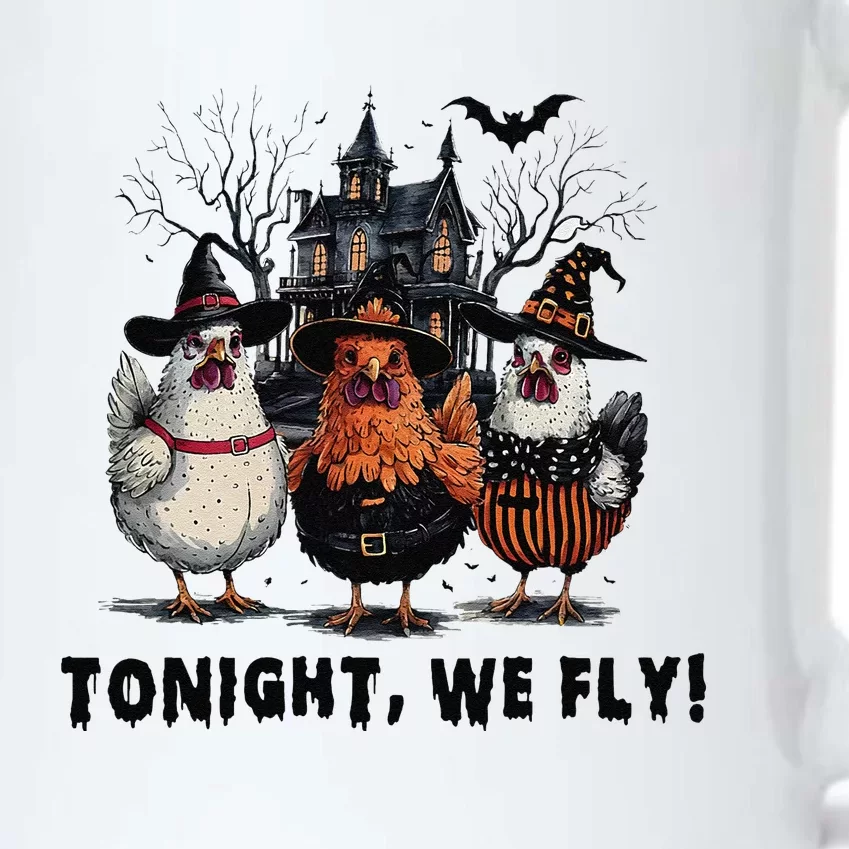 Tonight We Fly Funny Chicken Halloween Spooky Season Black Color Changing Mug