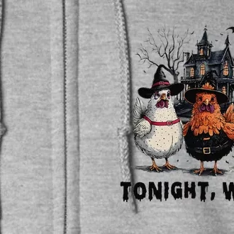 Tonight We Fly Funny Chicken Halloween Spooky Season Full Zip Hoodie