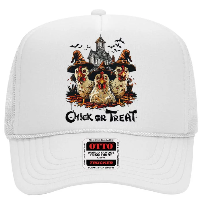 Tonight We Fly Halloween Chicken Fall Farm Animals High Crown Mesh Trucker Hat