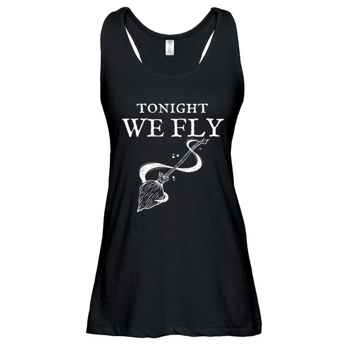 Tonight We Fly Funny Witch Halloween Ladies Essential Flowy Tank