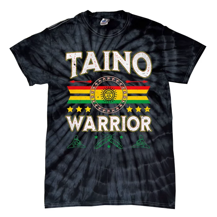 Taino Warrior Flag Native American Arawak Boriken Borinquen Tie-Dye T-Shirt