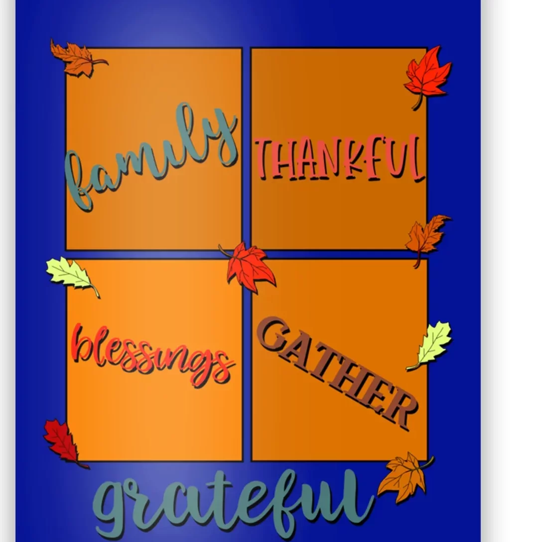 Thanksgiving Words Family Thankful Blessings Gather Meaningful Gift Poster