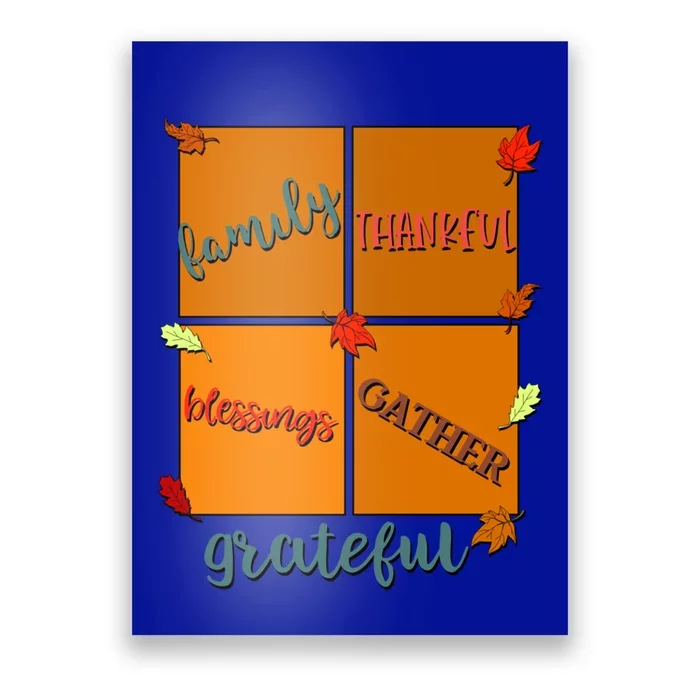 Thanksgiving Words Family Thankful Blessings Gather Meaningful Gift Poster