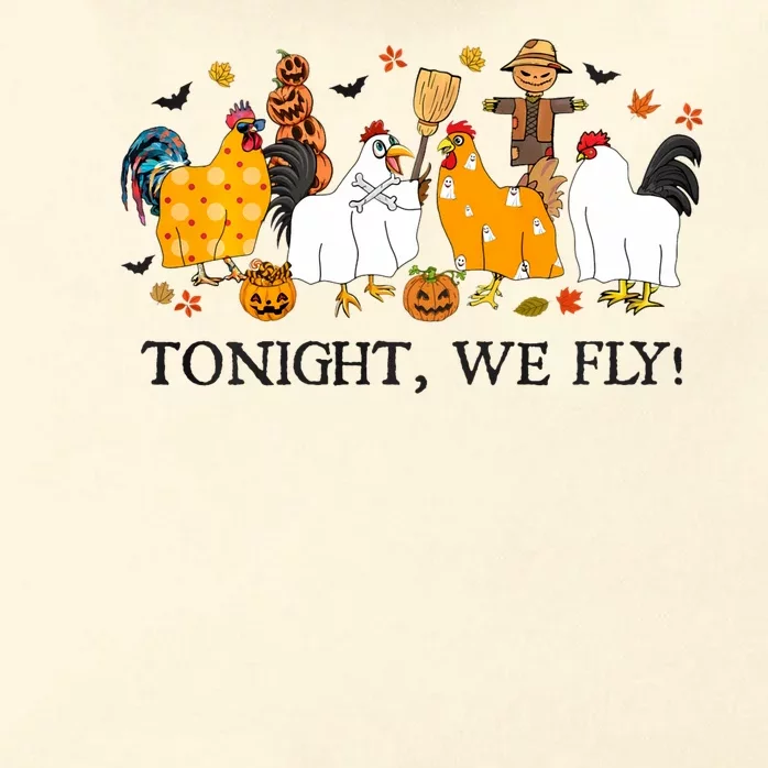 Tonight We Fly Funny Chicken Halloween Costume Spooky Season Zip Tote Bag