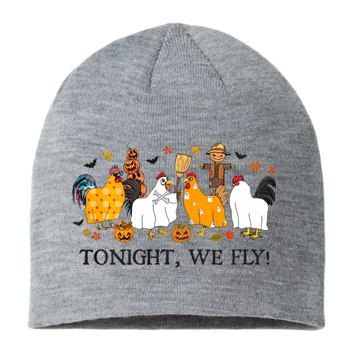 Tonight We Fly Funny Chicken Halloween Costume Spooky Season 8 1/2in Sustainable Knit Beanie