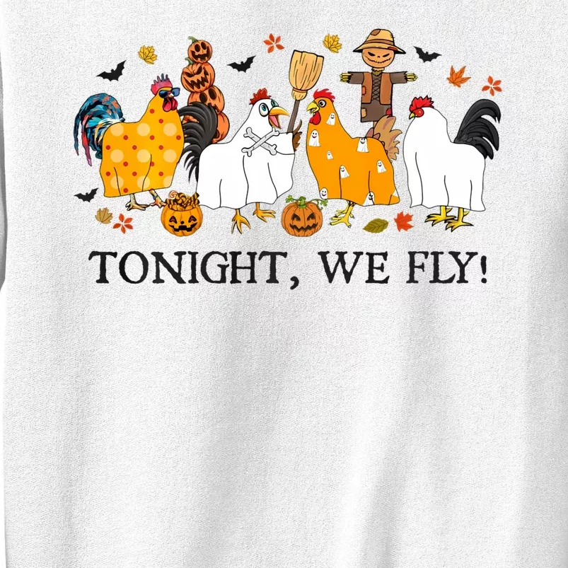 Tonight We Fly Funny Chicken Halloween Costume Spooky Season Sweatshirt