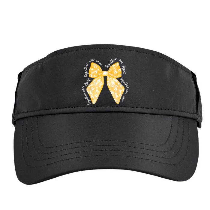 Together We Fight We Win Yellow Gold Ribbon Childhood Cancer Adult Drive Performance Visor