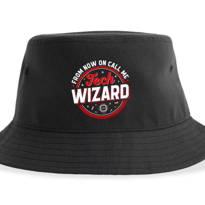 Tech Wizard Funny Computer Repair & IT Support Programmers Sustainable Bucket Hat