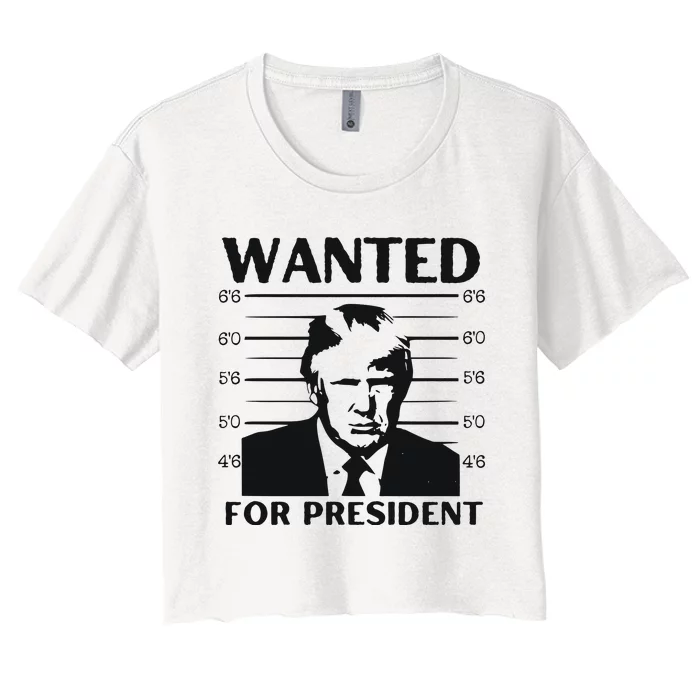 Trump Wanted For President Im Voting For Trump 2024 Women's Crop Top Tee