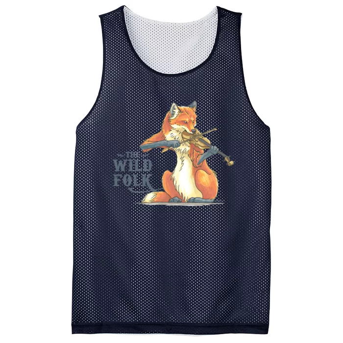 The Wild Folk Fox On Fiddle Mesh Reversible Basketball Jersey Tank