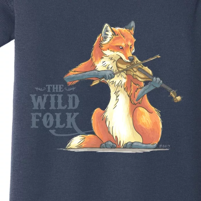 The Wild Folk Fox On Fiddle Baby Bodysuit