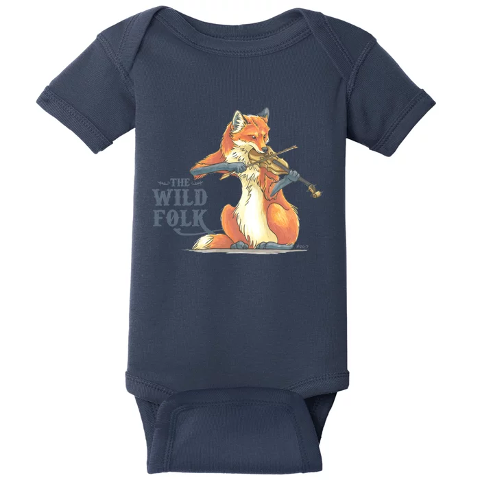 The Wild Folk Fox On Fiddle Baby Bodysuit