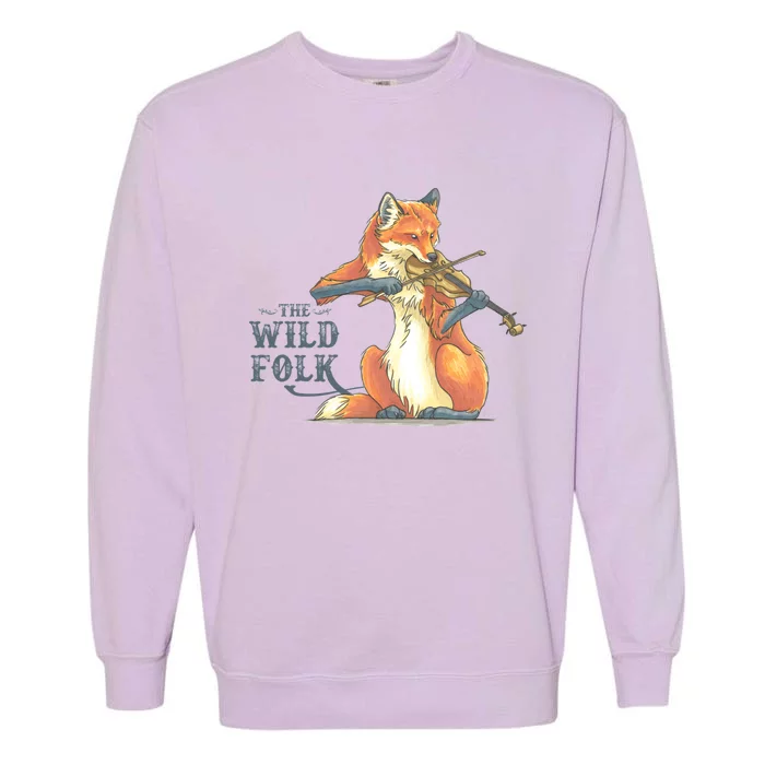 The Wild Folk Fox On Fiddle Garment-Dyed Sweatshirt