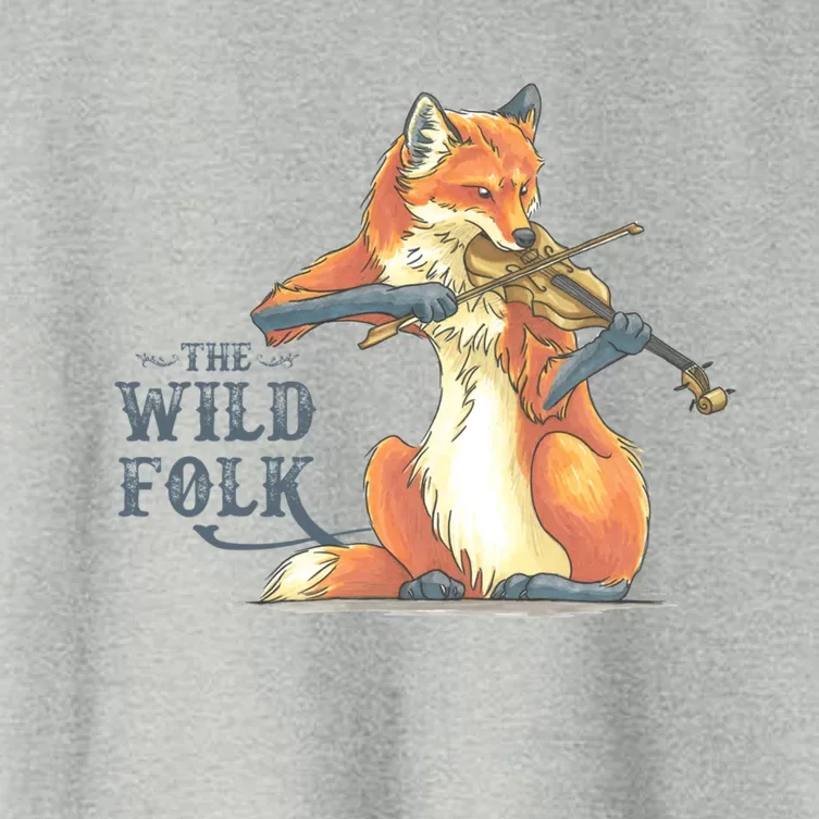 The Wild Folk Fox On Fiddle Women's Crop Top Tee