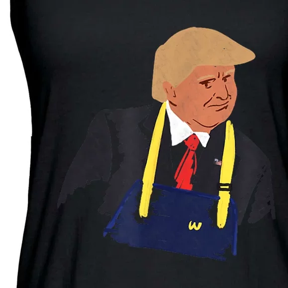 Trump Won Funny Trump Making Fries 2024 Gift Ladies Essential Flowy Tank