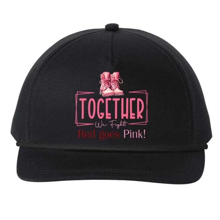 Together We Fight Red Goes Breast Cancer Awareness Snapback Five-Panel Rope Hat